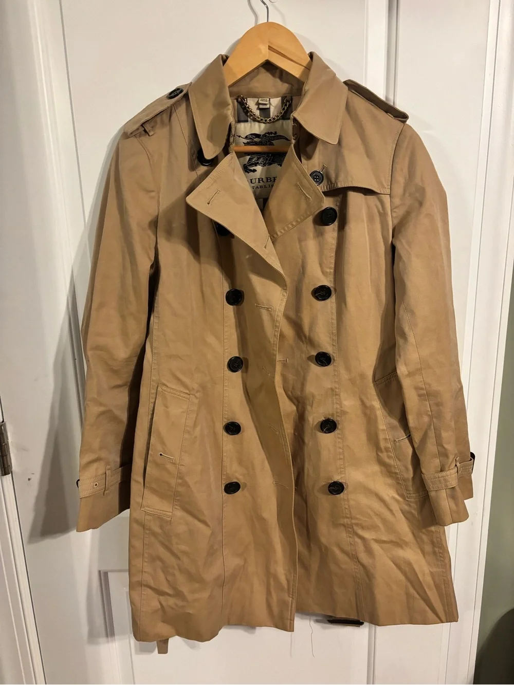 Burberry Beige Double-Breasted Trench Coat with Belt The Sandringham - Picture 3 of 7